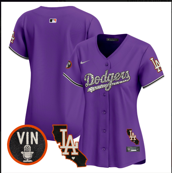 Women Los Angeles Dodgers Tokyo Series 2025 blank purple Limited Stitched Jersey->women mlb jersey->Women Jersey